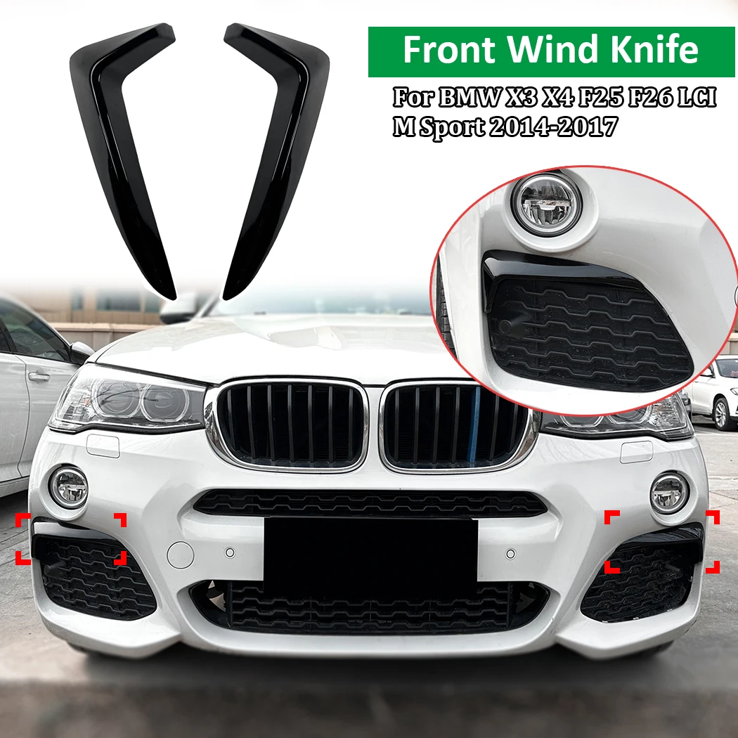 Front Wind Knife Spoiler Glossy Black For BMW X3 X4 F25 F26 LCI M Sport 2014-2017 Modification Auto Accessory Decoration Guard
Front Wind Knife Spoiler Glossy Black For BMW X3 X4 F25 F26 LCI M Sport 2014-2017 Modification Auto Accessory Decoration Guard