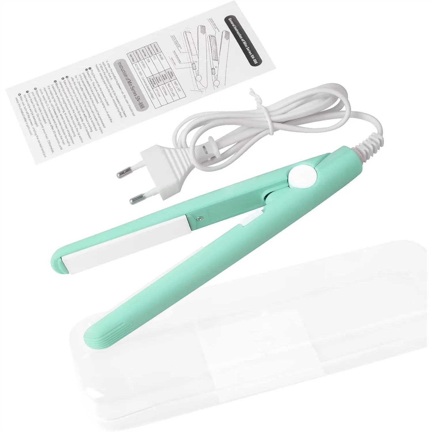 Mini Hair Straightener 2 in 1 Flat Iron with Ceramic Tourmaline Plate, Portable Hair Curler for Home Use, US Plug, Green
Mini Hair Straightener 2 in 1 Flat Iron with Ceramic Tourmaline Plate, Portable Hair Curler for Home Use, US Plug, Green