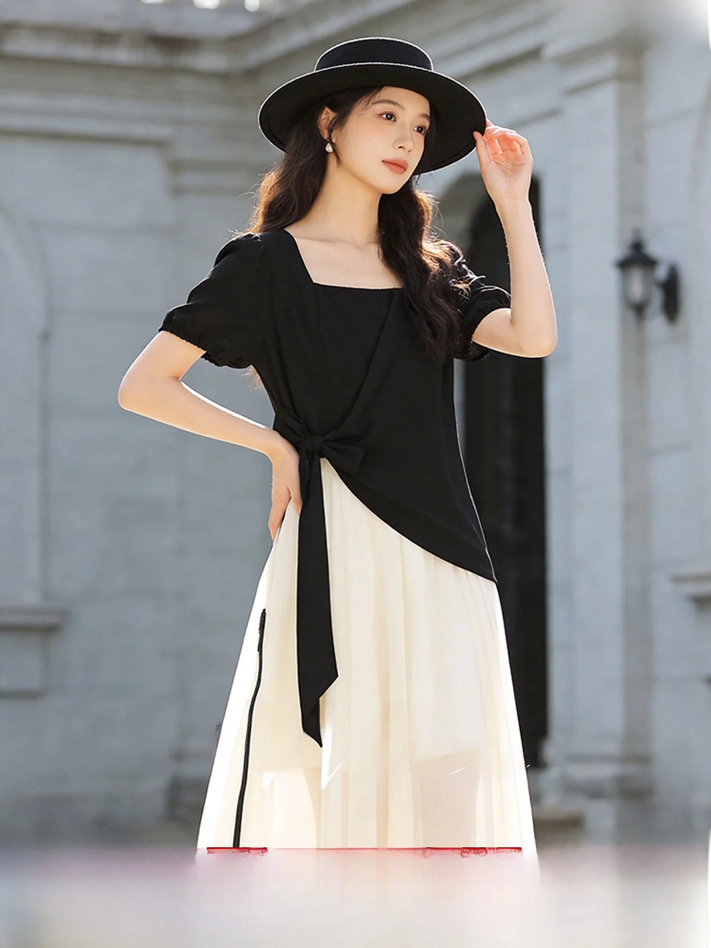 Wuji Home Summer 2026 Slimming Waist Long Dress Elegant Commute Style High Waist A-Line Polyester Fiber Short Sleeve Midi Dress
Wuji Home Summer 2026 Slimming Waist Long Dress Elegant Commute Style High Waist A-Line Polyester Fiber Short Sleeve Midi Dress