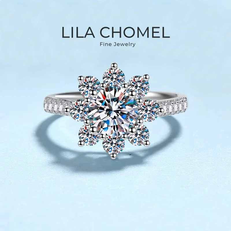 Birthday Gift Rings White Gold 18K Women's Fine Jewelry Sunflower Wedding Band 1 Carat Moissanite Diamond Girl Valentine's Day
Birthday Gift Rings White Gold 18K Women's Fine Jewelry Sunflower Wedding Band 1 Carat Moissanite Diamond Girl Valentine's Day