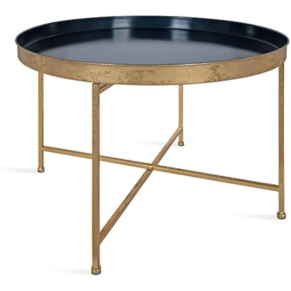 Celia Modern Glam Round Coffee Table, 28.25" x 28.25" x 19", Navy Blue and Gold Leaf, Chic Sophisticated Accent Table
Celia Modern Glam Round Coffee Table, 28.25" x 28.25" x 19", Navy Blue and Gold Leaf, Chic Sophisticated Accent Table
