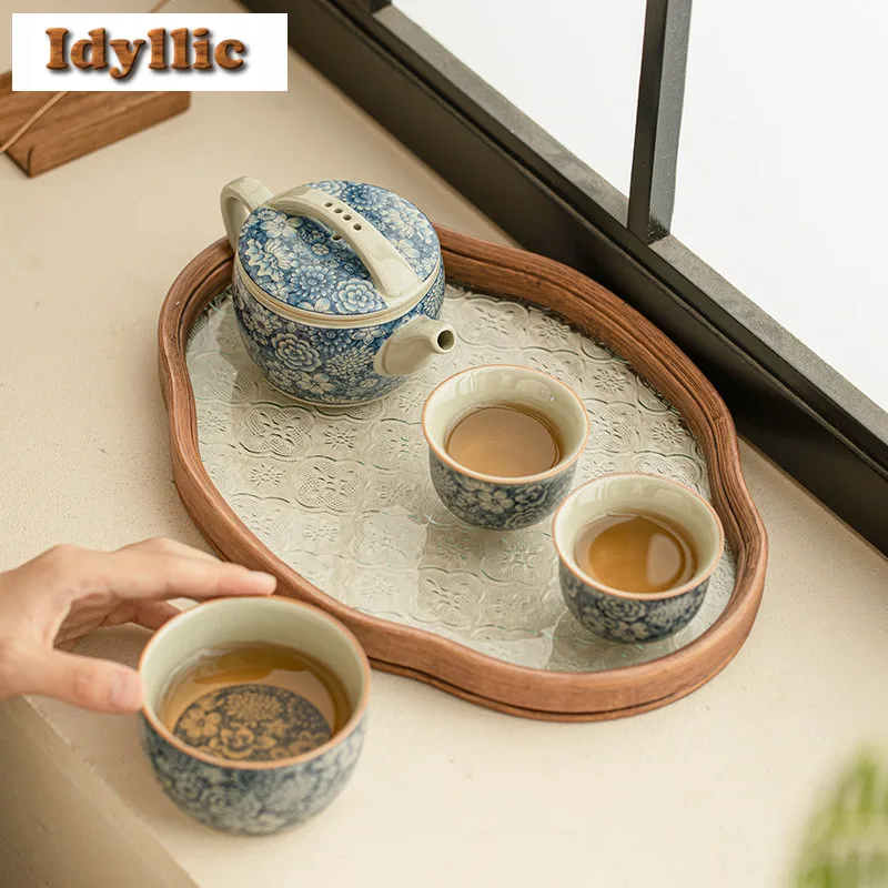 Ru Kiln Blue And White Tea Set Complete Set Aesthetic Tea Ceremony Set Teapot And Tea Cup Set Chinese Tea Set Ornaments Supplies
Ru Kiln Blue And White Tea Set Complete Set Aesthetic Tea Ceremony Set Teapot And Tea Cup Set Chinese Tea Set Ornaments Supplies