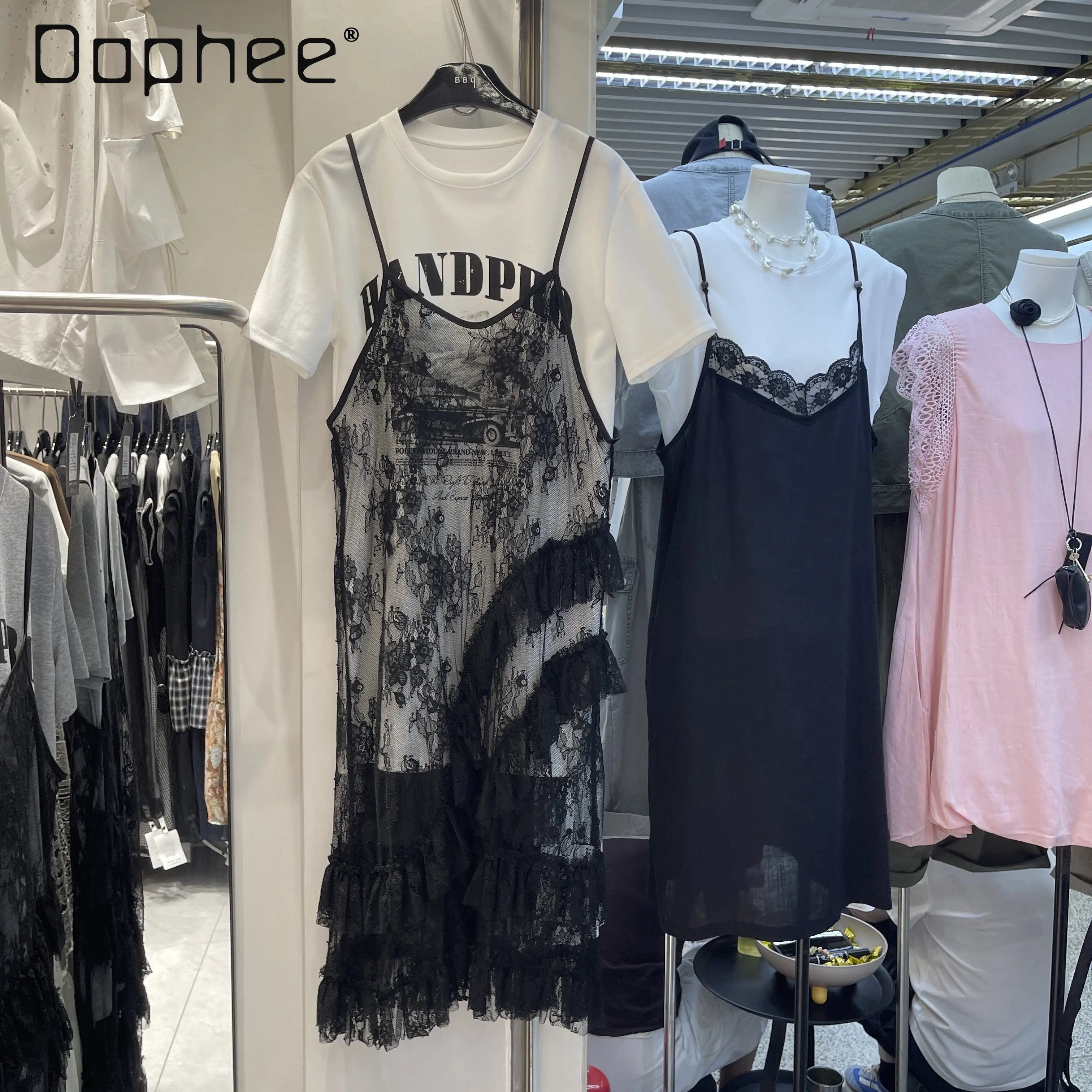 Europe Station 2026 New Women's European Lace Slip Dress + T-Shirt Two-Piece Dress Set
Europe Station 2026 New Women's European Lace Slip Dress + T-Shirt Two-Piece Dress Set