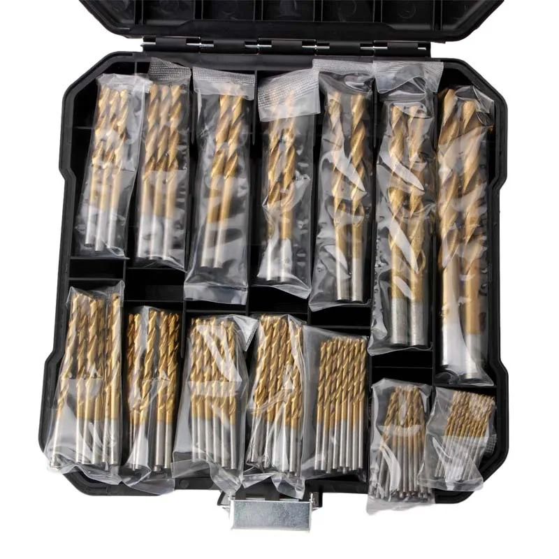 50Pcs Titanium Coated High Speed Steel Drill Bit Set Hex Shaft Straight Spiral Twist Bits for Metal Wood Plastic Drilling
50Pcs Titanium Coated High Speed Steel Drill Bit Set Hex Shaft Straight Spiral Twist Bits for Metal Wood Plastic Drilling