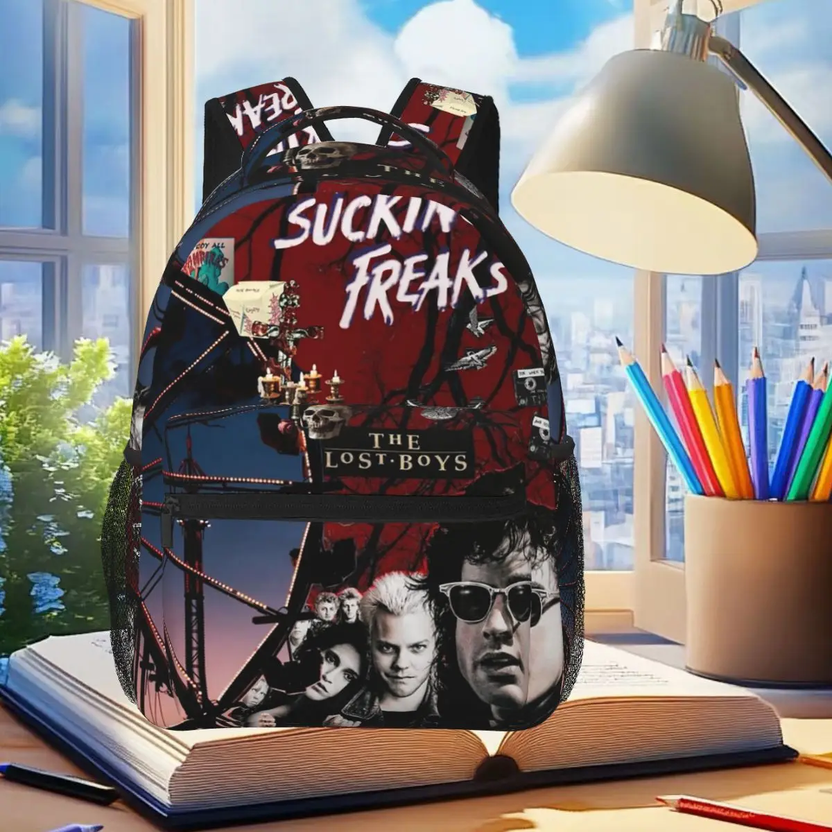 Vintage The Lost Boys Vampire Horror Movie Backpack Student Boys Girls BookBag School Bag Computer Shoulder Bags for Men Women
Vintage The Lost Boys Vampire Horror Movie Backpack Student Boys Girls BookBag School Bag Computer Shoulder Bags for Men Women