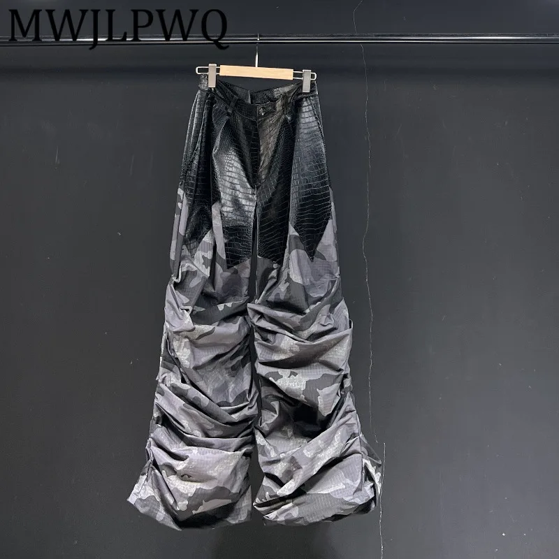 MWJLPWQ High Street Spliced Leather Trousers Men's Pleated Design Camouflage Irregular Niched Autumn Flared Pants 2025 New 11830
MWJLPWQ High Street Spliced Leather Trousers Men's Pleated Design Camouflage Irregular Niched Autumn Flared Pants 2025 New 11830