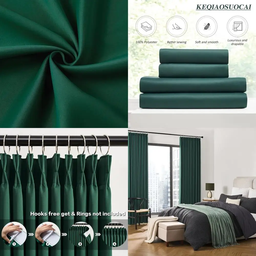 Теплоизолированные темно-зеленые плиссированные шторы, 40x92 для гостиной, комплект из 2 панелей с крючками
Теплоизолированные темно-зеленые плиссированные шторы, 40x92 для гостиной, комплект из 2 панелей с крючками