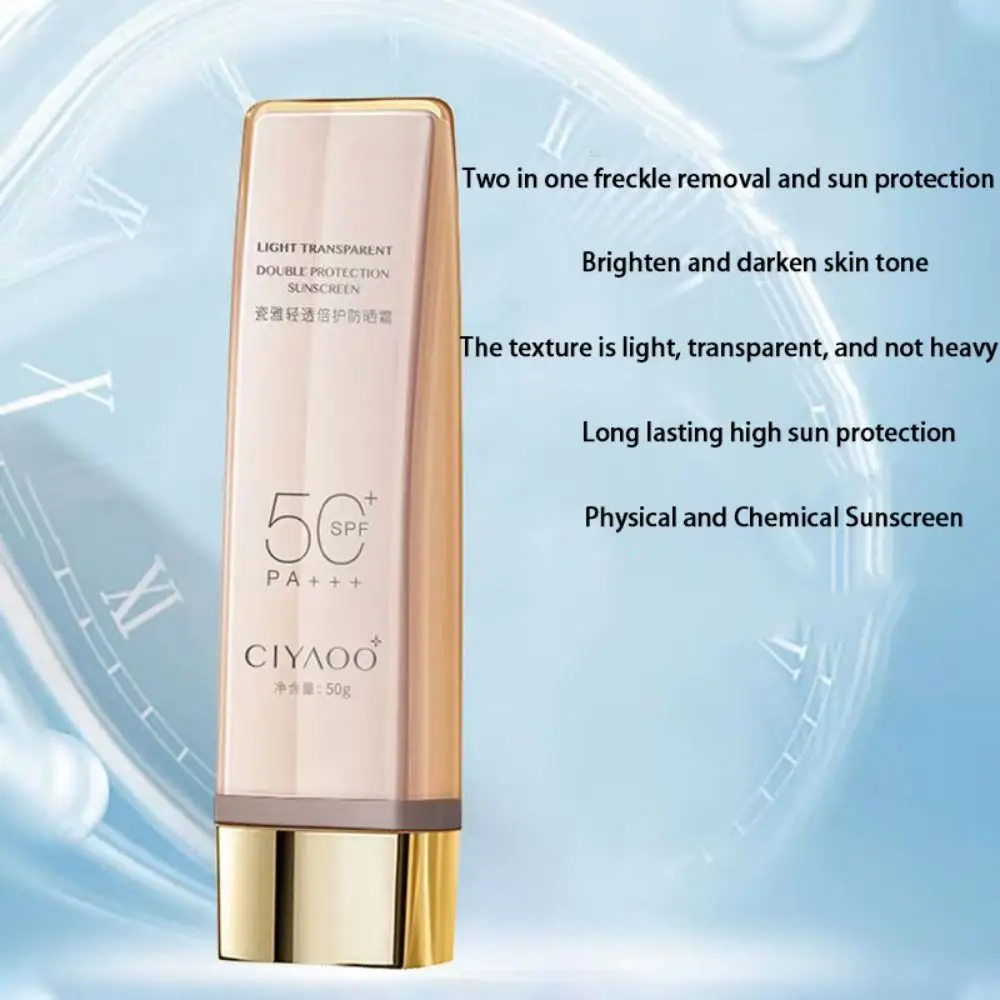 SPF50+ 50g Sunscreen Cream Lasting Waterproof Sun Cream Brightens Skin Skin Protective Cream Facial Body Sunscreen
SPF50+ 50g Sunscreen Cream Lasting Waterproof Sun Cream Brightens Skin Skin Protective Cream Facial Body Sunscreen