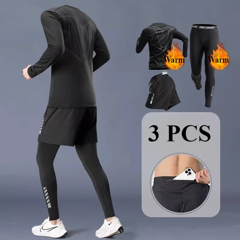 Winter Top Quality 3 PCS Thermal Underwear Men Underwear Running Sets Compression Fleece Sweat Quick Drying Underwear Clothing
Winter Top Quality 3 PCS Thermal Underwear Men Underwear Running Sets Compression Fleece Sweat Quick Drying Underwear Clothing