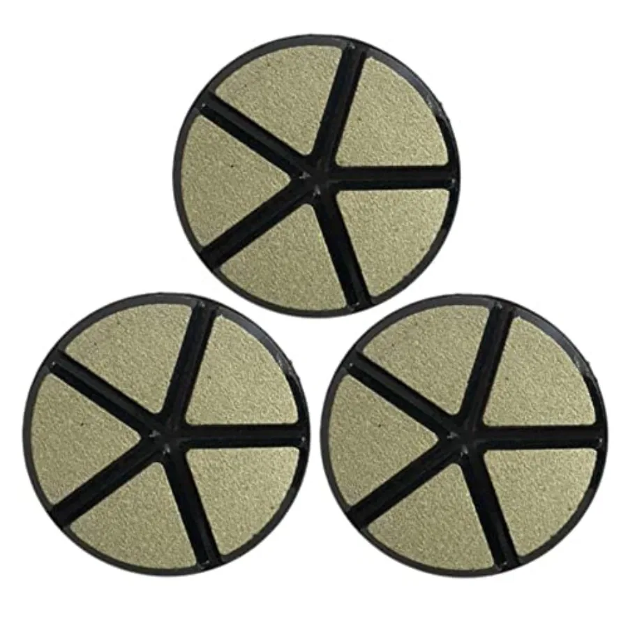 Concrete grinding pads for transitional surfaces ceramic material gray color 3-inch diameter 100-grit dry or wet use
Concrete grinding pads for transitional surfaces ceramic material gray color 3-inch diameter 100-grit dry or wet use