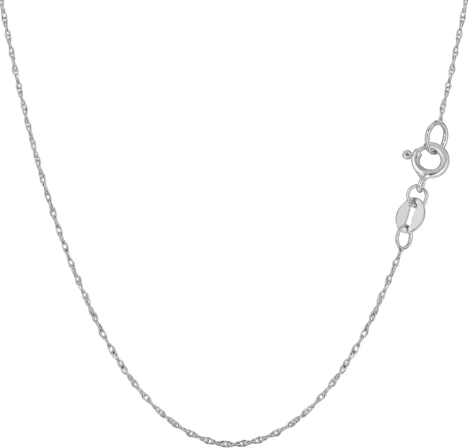 10k White Gold Rope Chain Necklace, 0.5mm Thin Elegant Design
10k White Gold Rope Chain Necklace, 0.5mm Thin Elegant Design