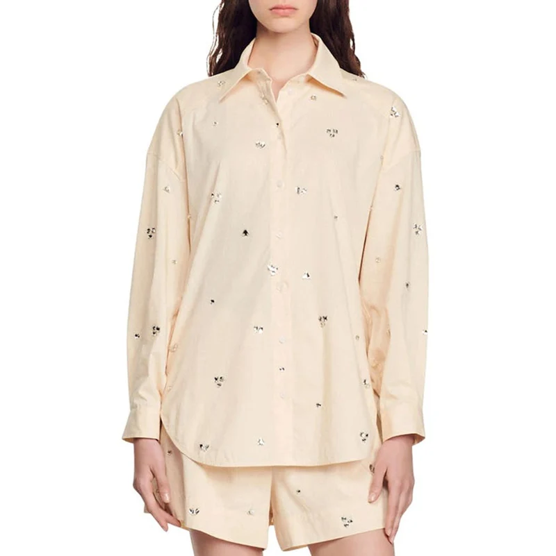 Early Autumn Women's Khaki Diamond Decorated Long Sleeve Loose Midi Shirt Shorts Set Elegant Cotton Fashion Set for 25-35 Yea...
Early Autumn Women's Khaki Diamond Decorated Long Sleeve Loose Midi Shirt Shorts Set Elegant Cotton Fashion Set for 25-35 Yea...