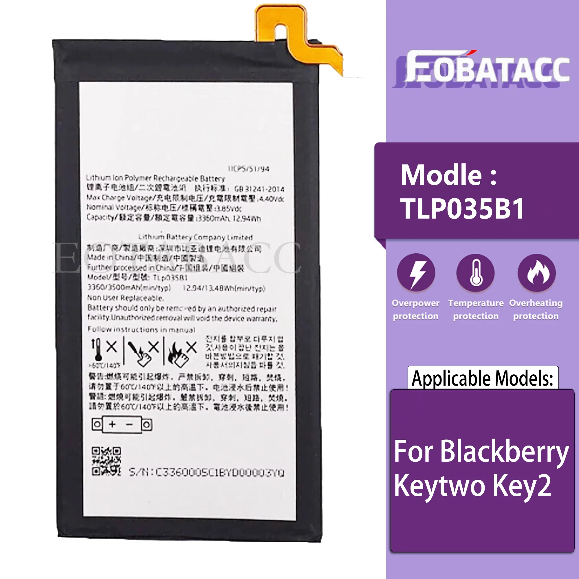TLP035B1 TLP034E1 Battery for Blackberry Keytwo Key2 Key 2 Keyone KEY1 For Alcatel DTEK70 Original Capacity Batteries Bateria
TLP035B1 TLP034E1 Battery for Blackberry Keytwo Key2 Key 2 Keyone KEY1 For Alcatel DTEK70 Original Capacity Batteries Bateria