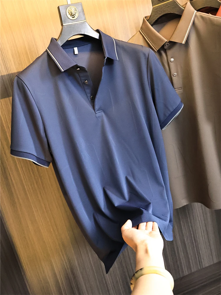 Breathable Water Soluble Spandex Men's irt Summer ort Sve Busin Casual Pure Color Stand Fit Silk Blend
Breathable Water Soluble Spandex Men's irt Summer ort Sve Busin Casual Pure Color Stand Fit Silk Blend