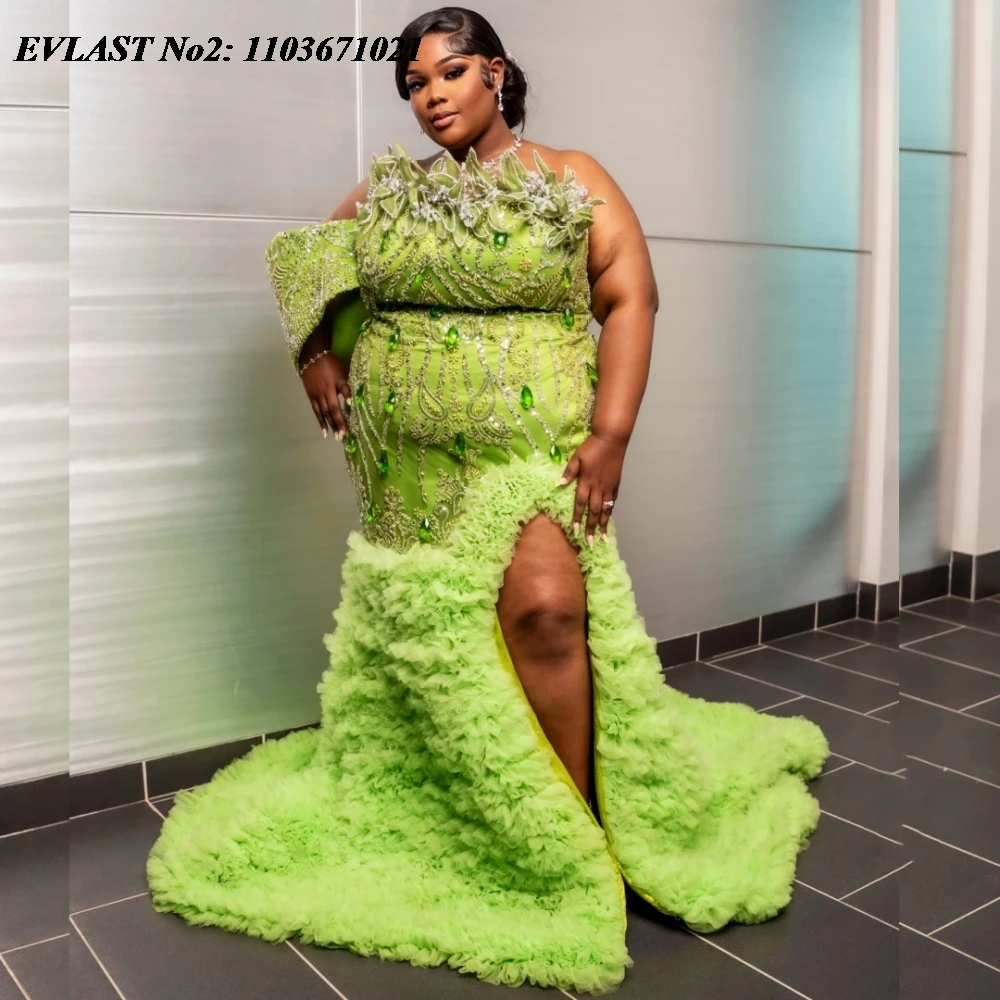 EVLAST Customized Green Mermaid Prom Dress African Slit Crystal Beaded Black Girl Women Party Evening Gown Robe De Soiree SP185
EVLAST Customized Green Mermaid Prom Dress African Slit Crystal Beaded Black Girl Women Party Evening Gown Robe De Soiree SP185