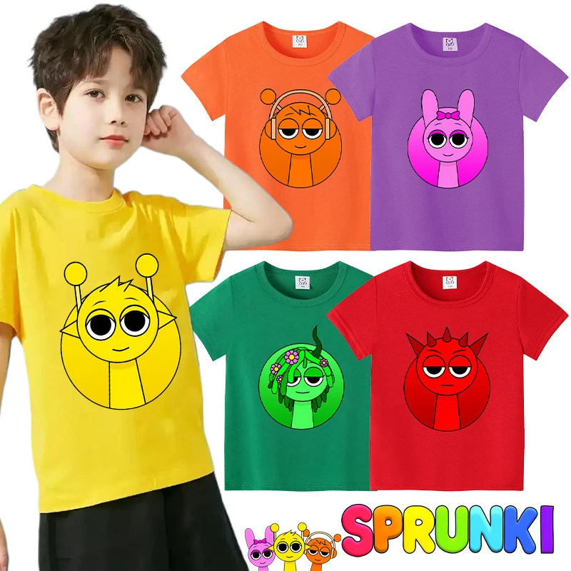 Sprunkis Kid T-shirt Clothes Pinki Simon Oren Game Role Cute Anime Tee Shirt Short Sleeve Summer Cotton Boy Girl Tops Party Gift
Sprunkis Kid T-shirt Clothes Pinki Simon Oren Game Role Cute Anime Tee Shirt Short Sleeve Summer Cotton Boy Girl Tops Party Gift