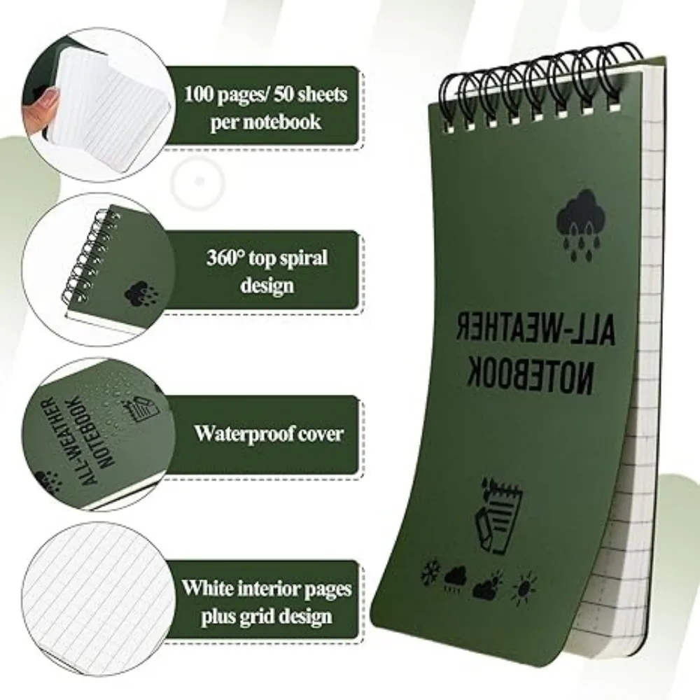 Waterproof Pocket Notebook Tactical All Weather Pocket Notepads With Lined Pages, Spiral Notebook Mini Memo Pad Note Pads
Waterproof Pocket Notebook Tactical All Weather Pocket Notepads With Lined Pages, Spiral Notebook Mini Memo Pad Note Pads
