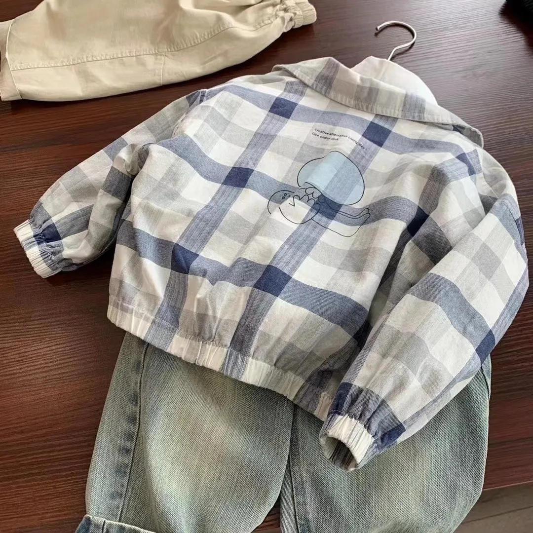 Spring and Autumn New Children's Checkered Coat Korean Loose Printed Boys' Casual Jacket Top
Spring and Autumn New Children's Checkered Coat Korean Loose Printed Boys' Casual Jacket Top