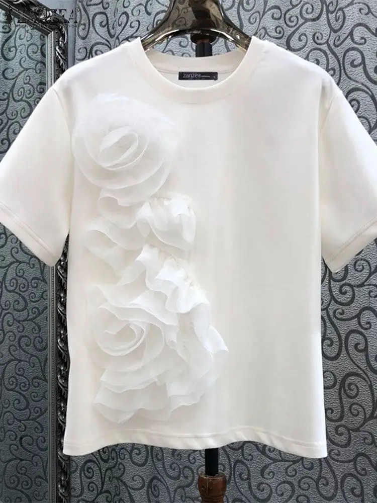 ZANZEA Chic Office OL T-shirts Summer Women Short Sleeve Blouse Casual Solid Tops Tunic Femme Elegant O Neck Loose Blusas 2024
ZANZEA Chic Office OL T-shirts Summer Women Short Sleeve Blouse Casual Solid Tops Tunic Femme Elegant O Neck Loose Blusas 2024
