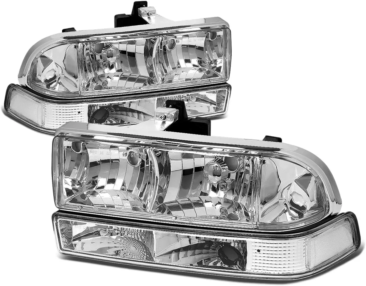 [Halogen Model 4pcs Factory Style Headlights Assembly with Bumper Lamps Compatible with Chevy S10 Blazer 98-04, Driver and Passe
[Halogen Model 4pcs Factory Style Headlights Assembly with Bumper Lamps Compatible with Chevy S10 Blazer 98-04, Driver and Passe