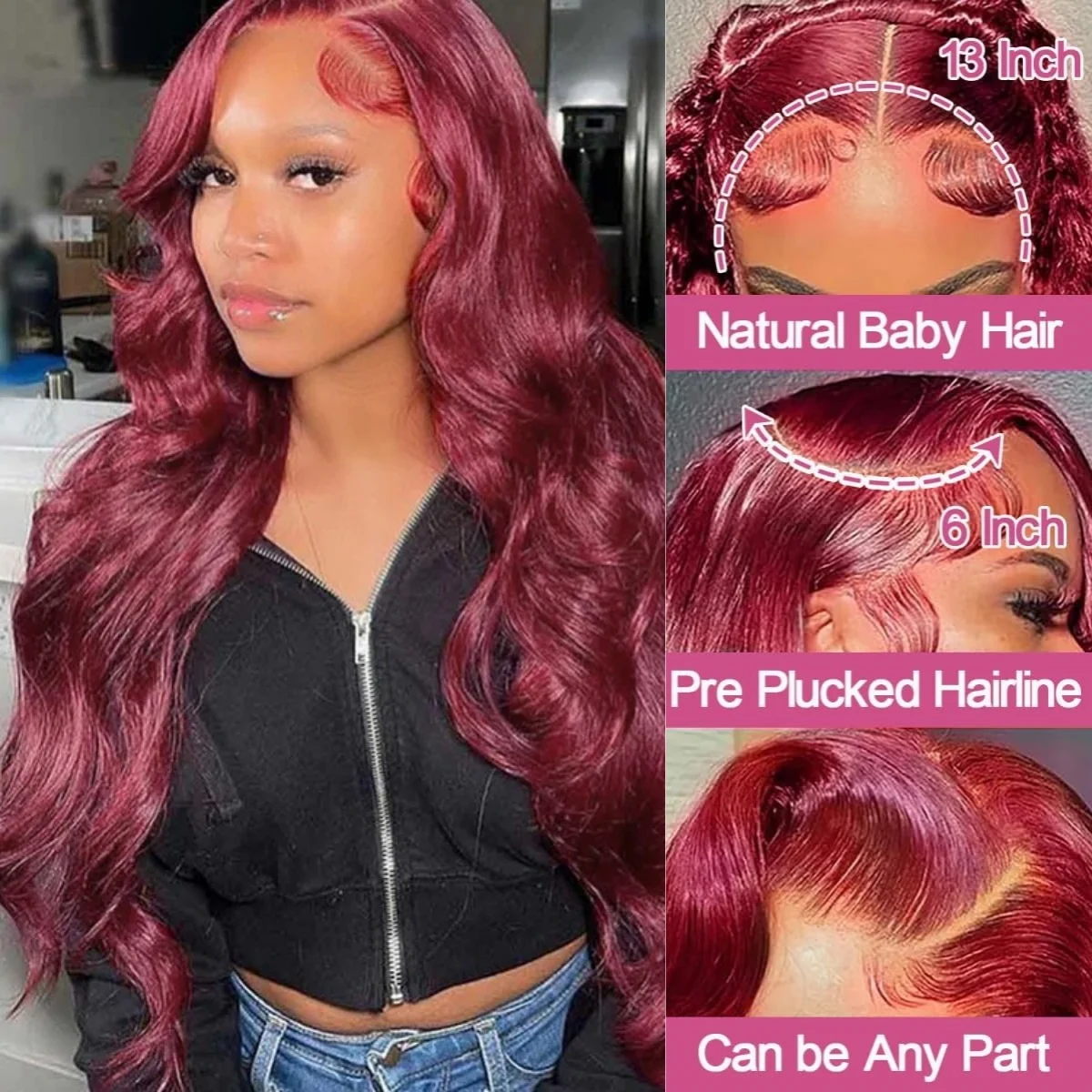 99J Burgundy Lace Front Wigs Human Hair Pre Plucked 13x6 HD Transparent Body Wave Lace Front Wigs Human Hair Frontal for Women
99J Burgundy Lace Front Wigs Human Hair Pre Plucked 13x6 HD Transparent Body Wave Lace Front Wigs Human Hair Frontal for Women
