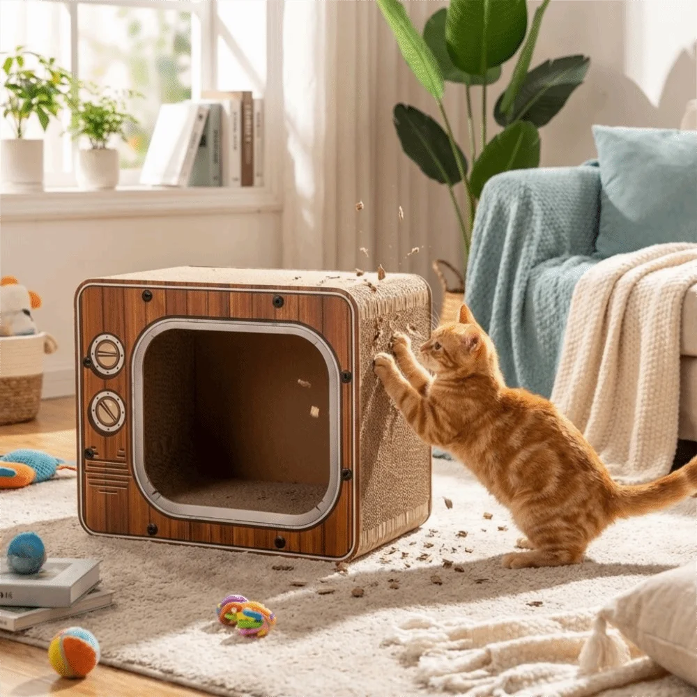 TV Shape Cat Scratch House Non Slip Wear Resistant Cat Climbing Frame Corrugated Furniture Protector Cat Scratching Board
TV Shape Cat Scratch House Non Slip Wear Resistant Cat Climbing Frame Corrugated Furniture Protector Cat Scratching Board
