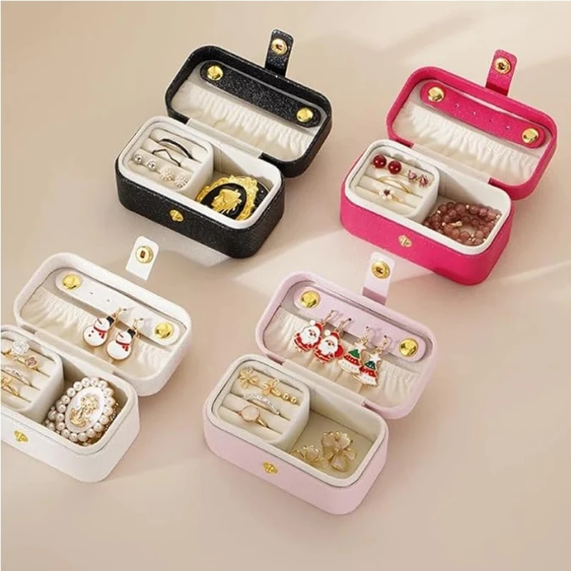 Portable Mini Jewelry Box Small Travel Storage Case for Rings Necklaces Earrings Lipstick with Removable Ring Slot PU Leather
Portable Mini Jewelry Box Small Travel Storage Case for Rings Necklaces Earrings Lipstick with Removable Ring Slot PU Leather