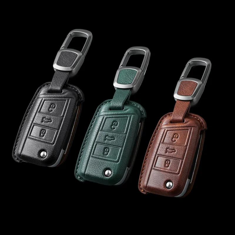 Genuine Leather for VW Golf 7 MK7 3 Buttons Flip Folding Remote Key Fob for Seat for Skoda Flip Folding Car Key Case Holder Bag
Genuine Leather for VW Golf 7 MK7 3 Buttons Flip Folding Remote Key Fob for Seat for Skoda Flip Folding Car Key Case Holder Bag