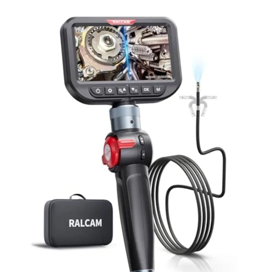 Dual Lens Articulating Borescope, 6.5mm Slim Probe, 5" Endoscope Camera with Light, 5Feet Semi-Rigid Cable, Two-Way Articulated
Dual Lens Articulating Borescope, 6.5mm Slim Probe, 5" Endoscope Camera with Light, 5Feet Semi-Rigid Cable, Two-Way Articulated