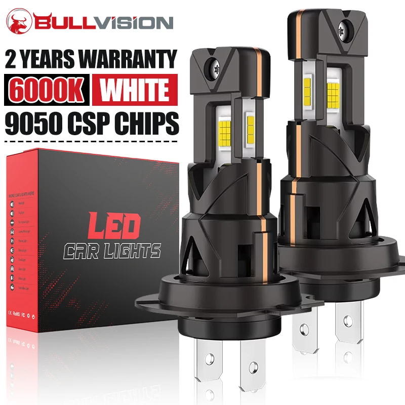 Bullvision 3 Sides Turbo H7 LED CANBUS Light Mini Head Lamp 1:1 Size Wireless H4 H7 Car LED Headlight Bulbs with Fan 6000K White
Bullvision 3 Sides Turbo H7 LED CANBUS Light Mini Head Lamp 1:1 Size Wireless H4 H7 Car LED Headlight Bulbs with Fan 6000K White