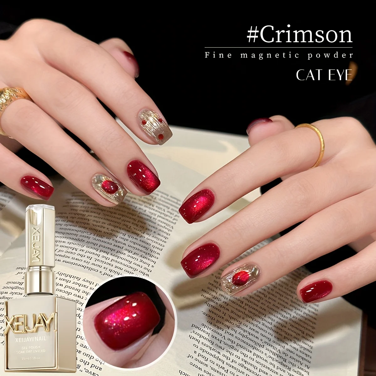 XEIJAYI 1pc Deep Red Magnetic Cat Eye Gel Polish, Shiny Raspberry UV LED Nail Gel for Salon & DIY Manicure
XEIJAYI 1pc Deep Red Magnetic Cat Eye Gel Polish, Shiny Raspberry UV LED Nail Gel for Salon & DIY Manicure