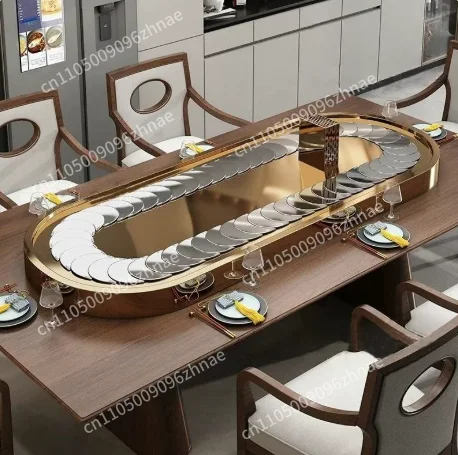 Rectangle electric vegetable turntable Oval stainless steel conveyor belt home dining table Automatic rotary display turntable
Rectangle electric vegetable turntable Oval stainless steel conveyor belt home dining table Automatic rotary display turntable