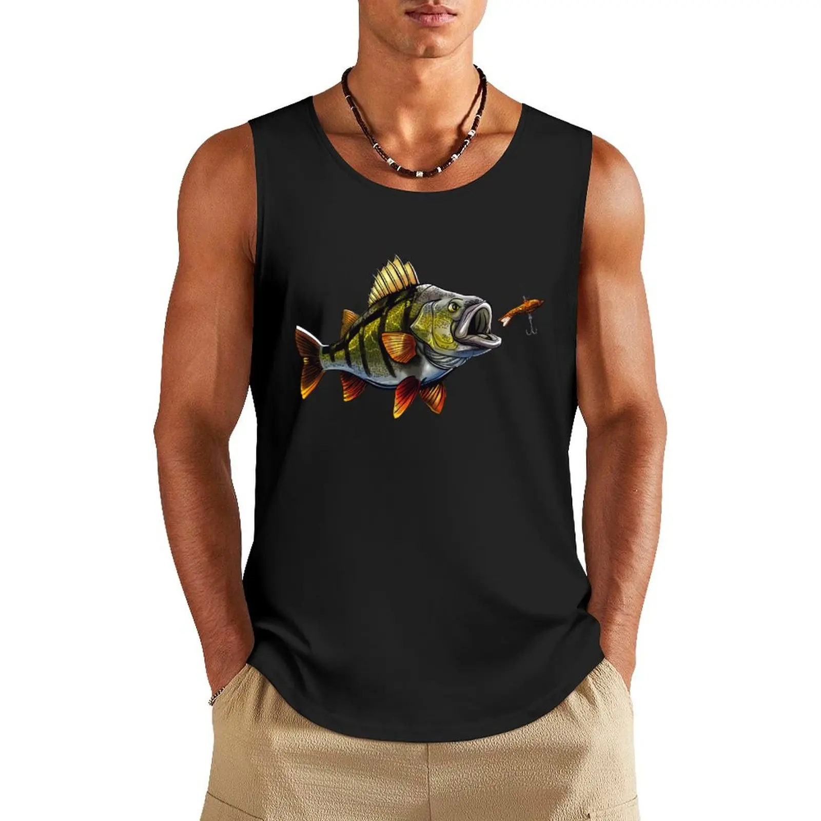 Fishing Perch Tank Top man vest bodybuilding men gym training accessories cotton t-shirts man
Fishing Perch Tank Top man vest bodybuilding men gym training accessories cotton t-shirts man