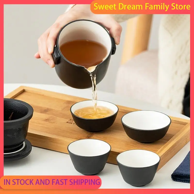 SDFC-Strainers Portable Travel Ceramics Teapot Sets 1 Pot 4 Tea Cups For 260ML Chinese Teawear Gift 
SDFC-Strainers Portable Travel Ceramics Teapot Sets 1 Pot 4 Tea Cups For 260ML Chinese Teawear Gift