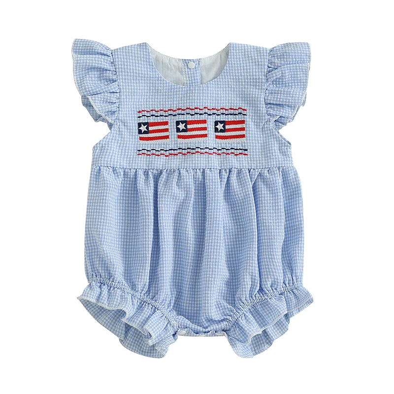 Baby Girl Patriotic Romper Casual Flag Embroidery Plaid Print Jumpsuit for Newborn Toddler Cute Clothes
Baby Girl Patriotic Romper Casual Flag Embroidery Plaid Print Jumpsuit for Newborn Toddler Cute Clothes