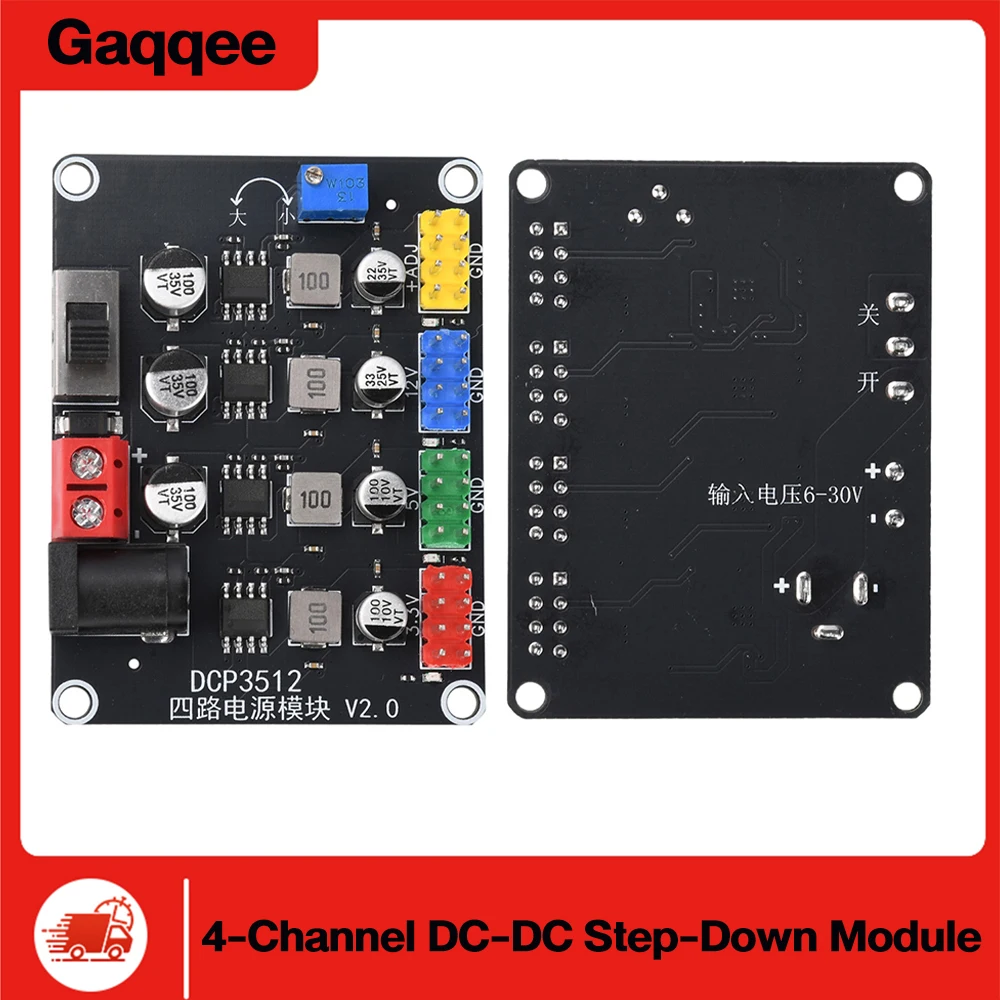 4-Channel DC-DC Step-Down Module DC 6V-30V to DC 0.9V-29.6V Adjustable Voltage Conversion Module Four-Way Power Module
4-Channel DC-DC Step-Down Module DC 6V-30V to DC 0.9V-29.6V Adjustable Voltage Conversion Module Four-Way Power Module