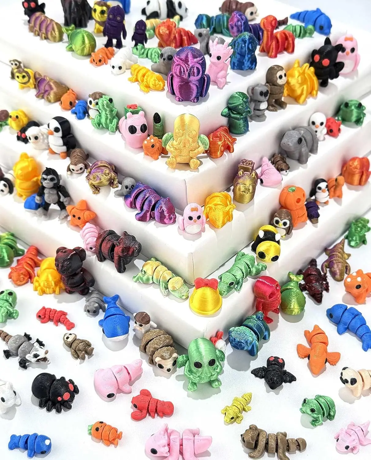120 Pcs Mini 3D Printed Animal Set, Articulated Flexible Cute Toys for Christmas, New Year, Birthday Gifts
120 Pcs Mini 3D Printed Animal Set, Articulated Flexible Cute Toys for Christmas, New Year, Birthday Gifts
