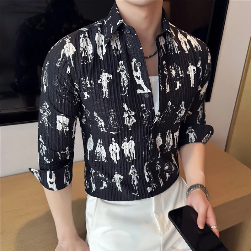 Men's 3D Textured Stripe Print Shirt: 20% Cotton 80% Lyocell, Lightweight & Breathable Versatile Top Casual/Formal Occasions
Men's 3D Textured Stripe Print Shirt: 20% Cotton 80% Lyocell, Lightweight & Breathable Versatile Top Casual/Formal Occasions