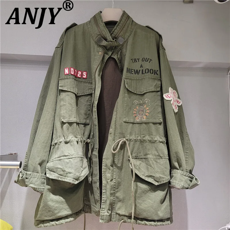 ANJY 2022, осенне-зимняя новая женская джинсовая куртка, модное лоскутное пальто с принтом на шнурке в стиле сафари, модное пальто с воротником-стойкой A12592
ANJY 2022, осенне-зимняя новая женская джинсовая куртка, модное лоскутное пальто с принтом на шнурке в стиле сафари, модное пальто с воротником-стойкой A12592
