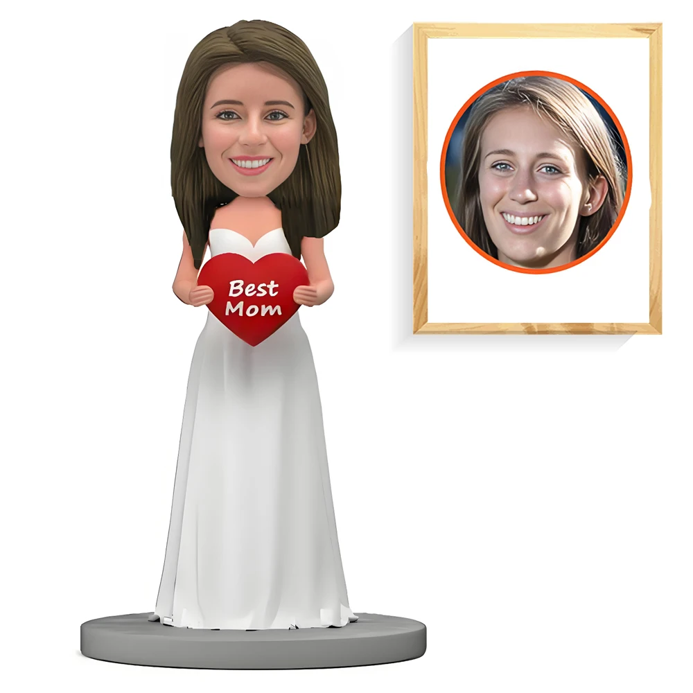 Custom Mother's Day Bobblehead, Best Mom Design, Handmade Sculpture White Dress with Red Heart,Personalized Gift Home Decoration
Custom Mother's Day Bobblehead, Best Mom Design, Handmade Sculpture White Dress with Red Heart,Personalized Gift Home Decoration