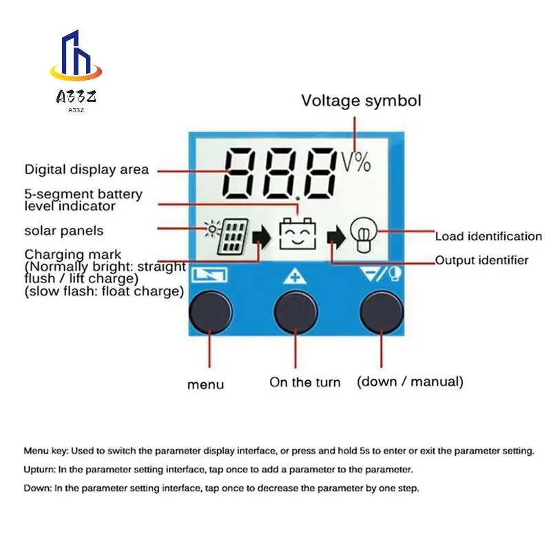 A33Z-100A MPPT Solar Charge Controller Dual USB LCD Display 12V/24V Auto Solar Cell Panel Charger Regulator With Load
A33Z-100A MPPT Solar Charge Controller Dual USB LCD Display 12V/24V Auto Solar Cell Panel Charger Regulator With Load