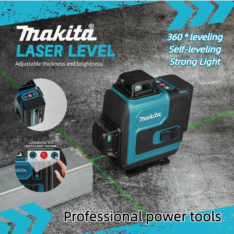 Makita High-Precision Cordless Self-Leveling 360 Horizontal Vertical Green Light Laser Cross Wall-Mounted Portable Level Tool
Makita High-Precision Cordless Self-Leveling 360 Horizontal Vertical Green Light Laser Cross Wall-Mounted Portable Level Tool