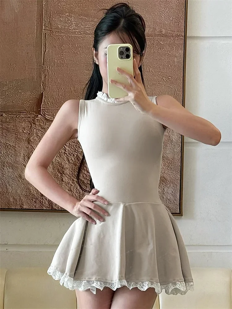 Autumn Lace Patchwork Mini Dress For Women Ruffled Sleeveless Elegant Slim Party Dress Gown Female Luxury High Waist Dress
Autumn Lace Patchwork Mini Dress For Women Ruffled Sleeveless Elegant Slim Party Dress Gown Female Luxury High Waist Dress
