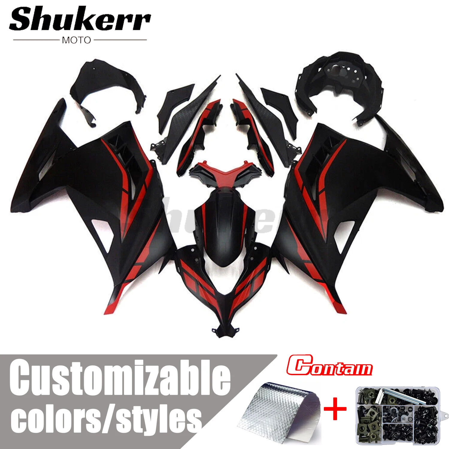 Fit for Kawasaki Ex300R Ninja 300 2013-2017 Zx300R 2015 2016 Motorcycle Plastics Fairing Kit Injection Mold Bodywork Panel Kit
Fit for Kawasaki Ex300R Ninja 300 2013-2017 Zx300R 2015 2016 Motorcycle Plastics Fairing Kit Injection Mold Bodywork Panel Kit