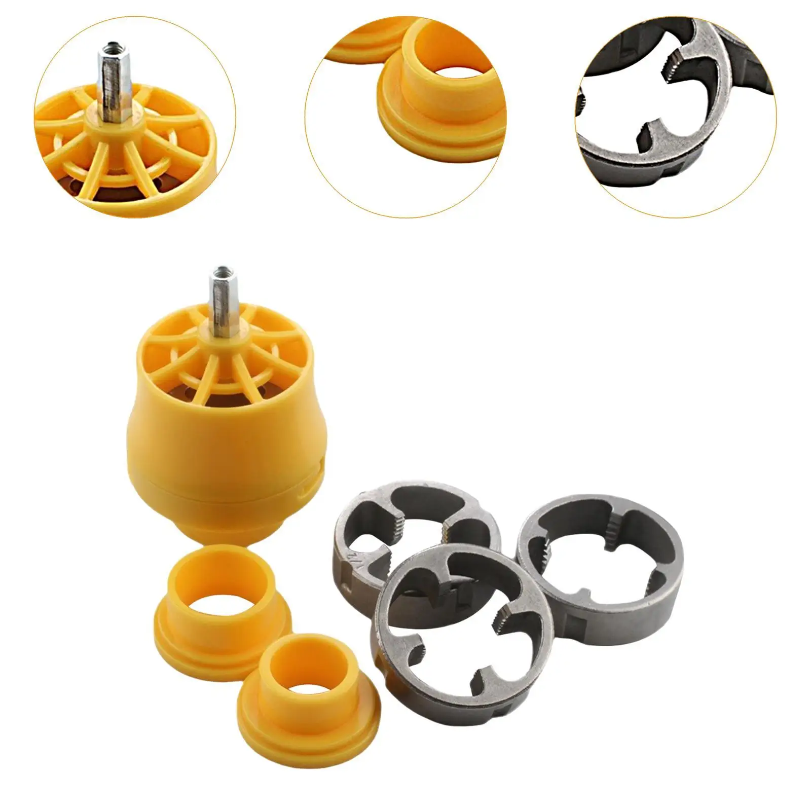 Thread Maker Tool Kit Pipe Round Die Set, Smooth Woking Efficient Use Manual Hand Tool Pipe Threader Plumbing Tools
Thread Maker Tool Kit Pipe Round Die Set, Smooth Woking Efficient Use Manual Hand Tool Pipe Threader Plumbing Tools