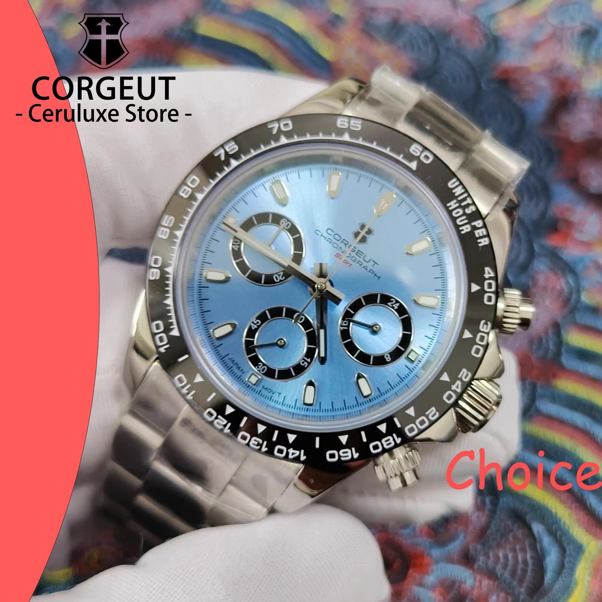 CORGEUT 39mm VK63 Movement Luxury Men's Watches Sport 24 Hour Automatic Date Quartz Watch Stainless Steel Waterproof Watches
CORGEUT 39mm VK63 Movement Luxury Men's Watches Sport 24 Hour Automatic Date Quartz Watch Stainless Steel Waterproof Watches