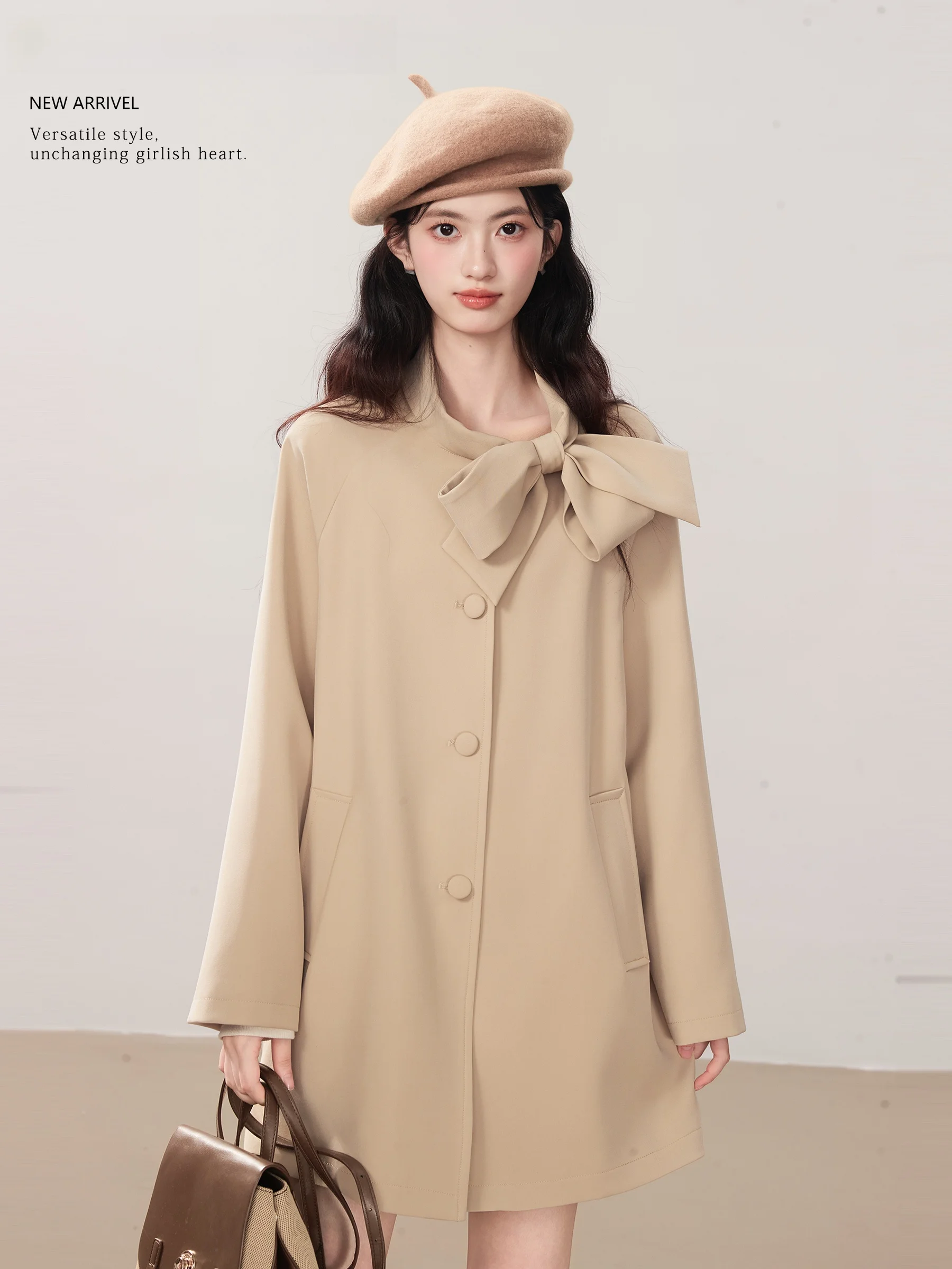 Lingjiu Gentle Camel Color Women's Windbreaker Coat with Knot Small Size Autumn Winter Faion Pure Color Commute S...
Lingjiu Gentle Camel Color Women's Windbreaker Coat with Knot Small Size Autumn Winter Faion Pure Color Commute S...