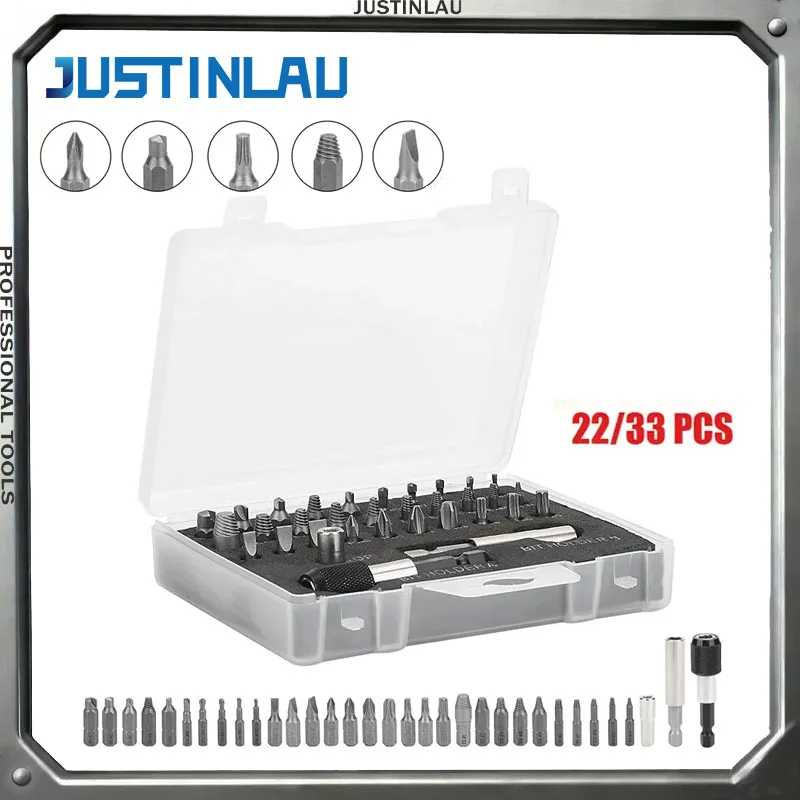 JUSTINLAU 22/33 Pieces Screw Extractor Drill Bit Set Magnetic Extension Drill Bit Damaged Screw Removal Tool Woodworking Tools
JUSTINLAU 22/33 Pieces Screw Extractor Drill Bit Set Magnetic Extension Drill Bit Damaged Screw Removal Tool Woodworking Tools