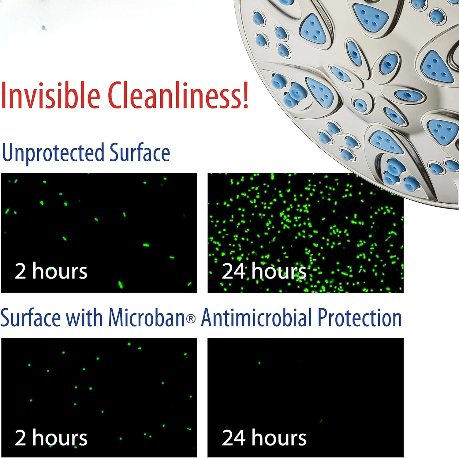 Antimicrobial/Anti-Clog High-Pressure Dual Head Combination Shower Nozzle Protection From Growth of Mold
Antimicrobial/Anti-Clog High-Pressure Dual Head Combination Shower Nozzle Protection From Growth of Mold