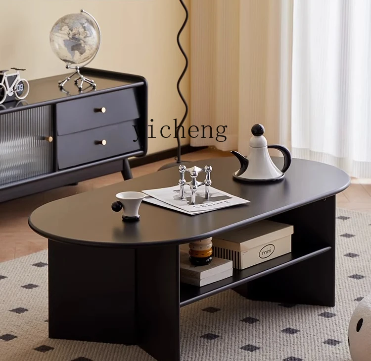 ZYA living room solid wood round coffee table simple modern small apartment black tea table retro
ZYA living room solid wood round coffee table simple modern small apartment black tea table retro
